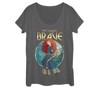 Disney Women's As Brave as T-Shirt, Charcoal, X-Large