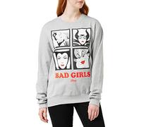 Disney Women's BAD GIRLS Regular Fit Crew Neck Long Sleeve Sweatshirt, Grey (Sport Grey Spo), 10 (Manufacturer Size: Small)