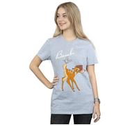 Disney Women's Bambi Butterfly Tail Cotton Boyfriend T-Shirt in Grey | Size: 3XL Disney Grey 3XL