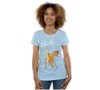 (S, Baby Blue) Disney Womens/Ladies Bambi Butterfly Tail Cotton T-Shirt