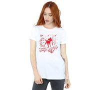 Disney Women's Bambi Christmas Greetings Cotton Boyfriend T-Shirt in White | Size: Medium Disney White M