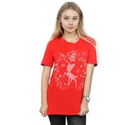 Disney Women's Bambi Christmas Wreath Cotton T-Shirt in Red | Size: Medium Disney Red M