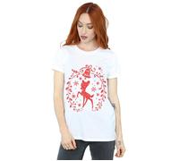 Disney Women's Bambi Christmas Wreath Cotton T-Shirt in White | Size: 2XL Disney White 2XL