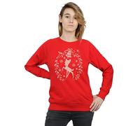 Disney Women's Bambi Christmas Wreath Sweatshirt in Red | Size: 2XL Disney Red 2XL
