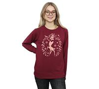 Disney Women's Bambi Christmas Wreath Sweatshirt Large Burgundy