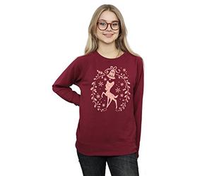 Disney Women's Bambi Christmas Wreath Sweatshirt Large Burgundy