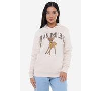 Disney Women's Bambi Collegiate Pullover Hoodie in Stone | Size: Small Disney Stone S