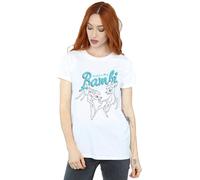 Disney Women's Bambi Great Love Story Cotton Boyfriend T-Shirt in White | Size: Small Disney White S
