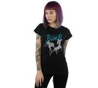 Disney Women's Bambi Great Love Story Cotton T-Shirt in Black | Size: Medium Disney Black M