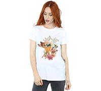 Disney Women's Bambi Meadow Boyfriend Fit T-Shirt White Medium