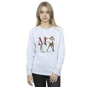 Disney Women's Bambi Merry Christmas Sweatshirt Sport Grey Medium