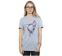 Disney Women's Bambi Mood Cotton Boyfriend T-Shirt in Grey | Size: Small Disney Grey S