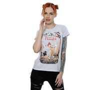 Disney Women's Bambi Retro Poster T-Shirt Small Heather Grey