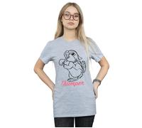 Disney Women's Bambi Thumper Line Drawing Cotton Boyfriend T-Shirt in Grey | Size: 5XL Disney Grey 5XL