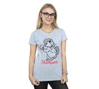 Disney Women's Bambi Thumper Line Drawing Cotton T-Shirt in Grey | Size: XL Disney Grey XL