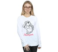 Disney Women's Bambi Thumper Line Drawing Sweatshirt in White | Size: Medium Disney White M