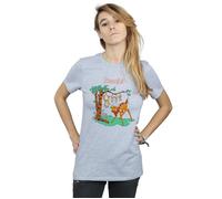 Disney Women's Bambi Tilted Up Cotton Boyfriend T-Shirt in Grey | Size: Medium Disney Grey M