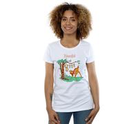 Disney Women's Bambi Tilted Up Cotton T-Shirt in White | Size: XL Disney White XL