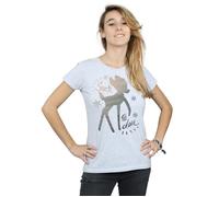 Disney Women's Bambi Winter Deer Cotton T-Shirt in Grey | Size: Medium Disney Grey M