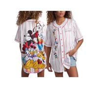 Disney Womens Baseball Jersey - Mickey Mouse Lightning McQueen Marie, Lilo and Stitch Womens Baseball Shirt (Sizes: S-XL), Mickey & Friends, L