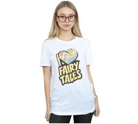 Disney Women's Beauty & The Beast I Love Fairy Tales Cotton Boyfriend T-Shirt in White | Size: Large Disney White L