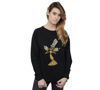 Disney Women's Beauty & The Beast Lumiere Distressed Sweatshirt in Black | Size: 2XL Disney Black 2XL