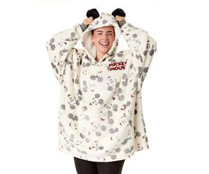 Disney Womens Beige Mickey Mouse Blanket Hoodie (One Size)