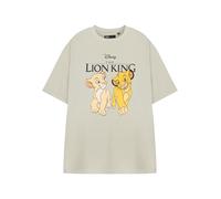 Disney Womens Beige Short Sleeve T-Shirt | The Lion King Simba & Nala Graphic Tee | Classic Characters Top | Women's Casual Wear Shirt