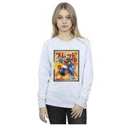 Disney Women's Big Hero 6 Baymax Fred Newspaper Sweatshirt in Grey | Size: XL Disney Grey XL