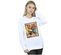 Disney Women's Big Hero 6 Baymax Fred Newspaper Sweatshirt in White | Size: XL Disney White XL