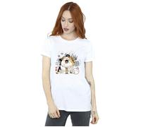 Disney Women's Big Hero 6 Baymax Group Hug Cotton Boyfriend T-Shirt in White | Size: Small Disney White S
