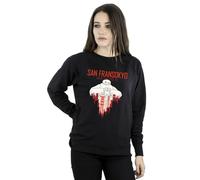 Disney Women's Big Hero 6 Baymax San Fransokyo Heart Sweatshirt in Black | Size: Small Disney Black S
