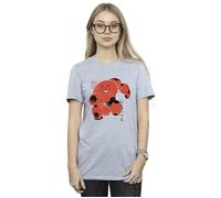 Disney Women's Big Hero 6 Baymax Suite Pose Cotton Boyfriend T-Shirt in Grey | Size: Large Disney Grey L