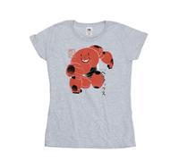 Disney Women's Big Hero 6 Baymax Suite Pose Cotton T-Shirt in Grey | Size: Medium Disney Grey M