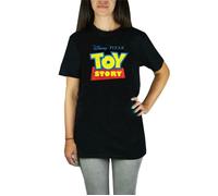 Disney Womens Black Logo Boyfriend Fit Short Sleeved T-Shirt - Small