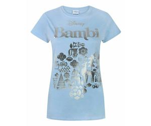 Disney Womens Blue Bambi Short Sleeved T-Shirt - Large