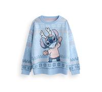 Disney Womens Blue Stitch Christmas Jumper - X-Large