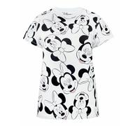 Disney Minnie Mouse Character All Over Print Women's Boyfriend Fit T-Shirt White
