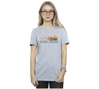 Disney Women's Cars Explore The Open Road Cotton Boyfriend T-Shirt in Grey | Size: 2XL Disney Grey 2XL