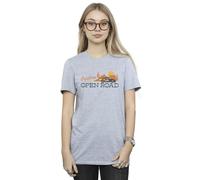 Disney Women's Cars Explore The Open Road Cotton Boyfriend T-Shirt in Grey | Size: Medium Disney Grey M