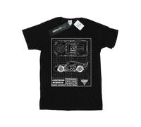 Disney Women's Cars Lightning McQueen Blueprint Boyfriend Fit T-Shirt Medium Black