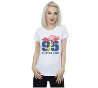 Disney Women's Cars Piston Cup 95 Cotton T-Shirt in White | Size: Medium Disney White M