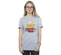 Disney Women's Cars Radiator Springs Group Cotton Boyfriend T-Shirt in Grey | Size: 4XL Disney Grey 4XL