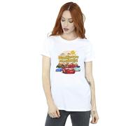 Disney Cars Radiator Springs Group Cotton Boyfriend T-Shirt In White White