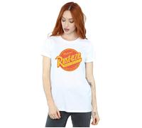 Disney Women's Cars Rust-Eze Logo Cotton Boyfriend T-Shirt in White | Size: Large Disney White L