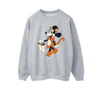 Disney Women's Cat Trick Or Treat Minnie Mouse Sweatshirt in Grey | Size: 4XL Disney Grey 4XL