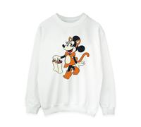 Disney Women's Cat Trick Or Treat Minnie Mouse Sweatshirt in White | Size: 3XL Disney White 3XL