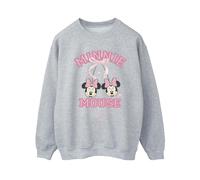 Disney Women's Cherry Club Minnie Mouse Sweatshirt in Grey | Size: 2XL Disney Grey 2XL