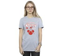 Disney Women's Cherry Much Minnie Mouse Boyfriend T-Shirt in Grey | Size: XL Disney Grey XL