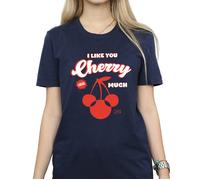 Disney Women's Cherry Much Minnie Mouse Boyfriend T-Shirt in Navy | Size: Medium Disney Navy M